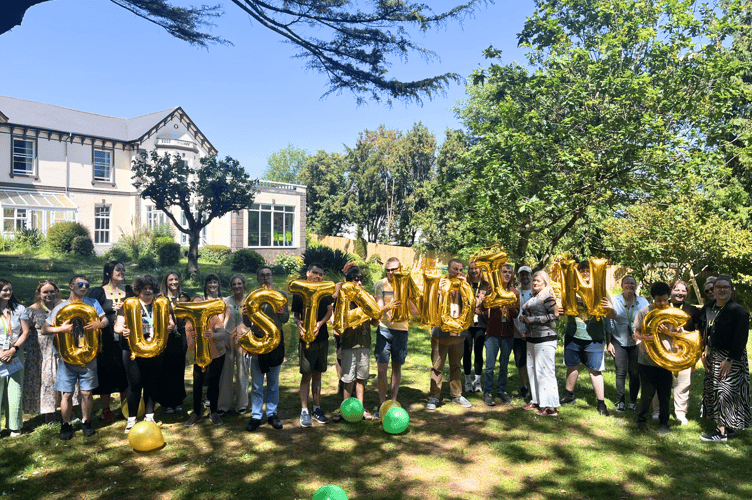 Staff and students at Oakwood College in Dawlish celebrate glowing Ofsted report. 