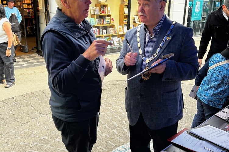 Newton Abbot Town Council annual town meeting, Mayor Cllr Colin Parker meets the public. Photo Nigel Canham