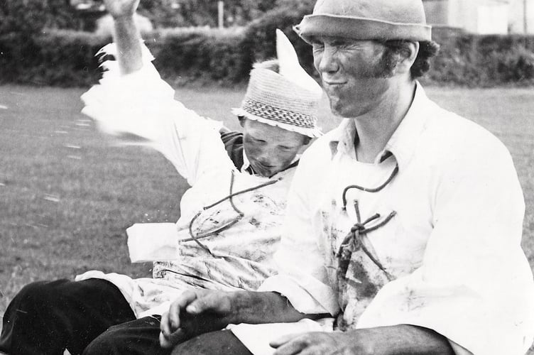 Getting a soaking from west sponges at Kingskerswell Village Fete in July 1971