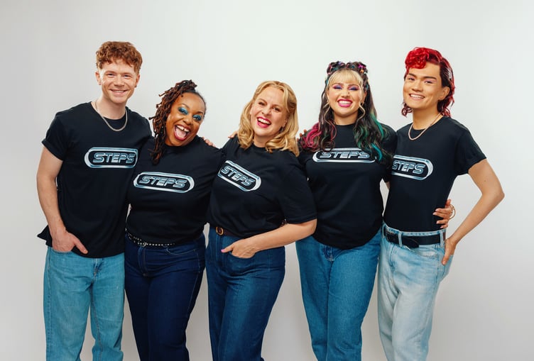 Principal cast of Here & Now. From left:  Blake Patrick Anderson, Jacqui Dubois, Rebecca Lock, Rosie Singha and  River Medway. 
Photo:  Rich Lakos