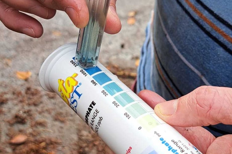 Water quality testing. Photo Cllr Peter Jones 