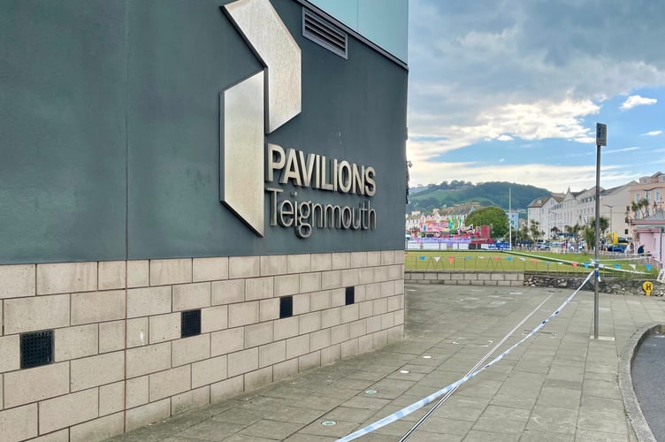 Pavilions Teignmouth has been evacuated due to the suspected mine on the nearby beach