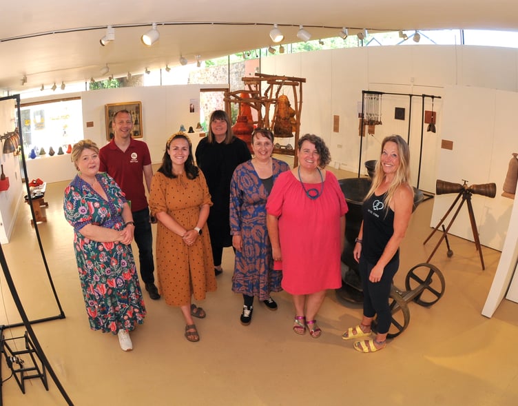 Celebrating the local partnerships the make Craft Festival and Bovey Tracey special. Pictured from left are: Charlotte Wignall (Wignalls), Cllr Corin Burton (Bovey Tracey Town Council and Business for Bovey ), Ashleigh Weston (Craft Festival), Laura Wasley (CEO, MAKE Southwest), Cllr Lisa Robilllard-Webb (Bovey Tracey Town Council and Business for Bovey), Sarah James MBE (Co-founder and director of Craft Festival) and Anna White (Pretzel Studio).