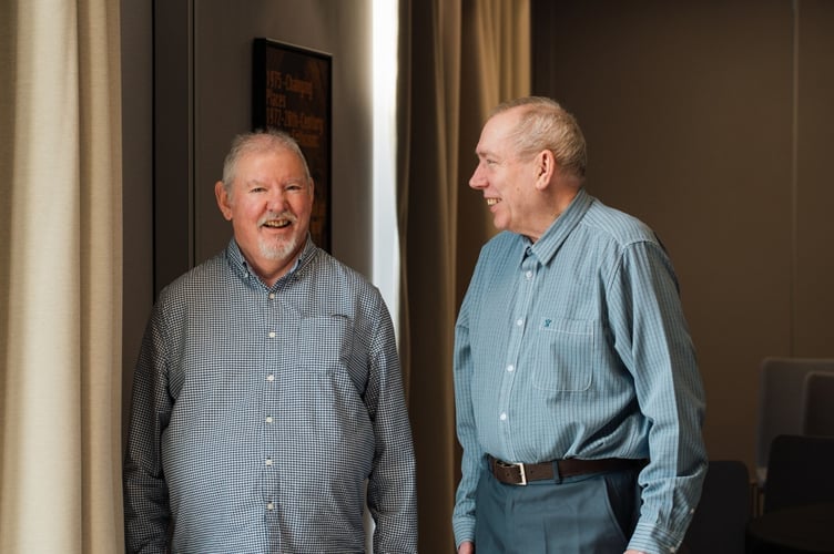 Bernard Coleman, left, from Bovey Tracey with  Maurice Cooper, Photo Jo Ritchie 