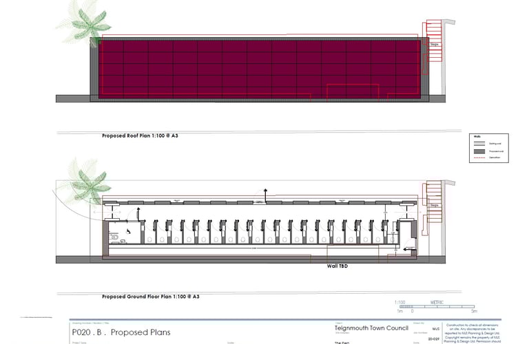 Plans of the new Den toilets that will be located at the site of the former aquarium in Teignmouth