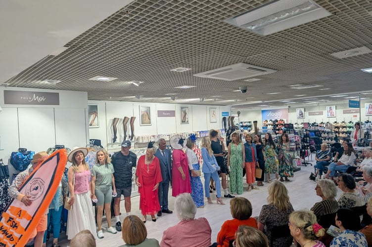 Models take a bow at the Donkey Sanctuary fashion show held at Austins in Newton Abbot. 