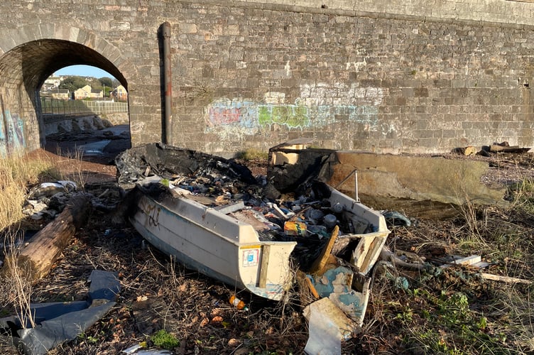 The river bank by Shaldon Bridge was a complete mess of broken boats and waste before the clean-up