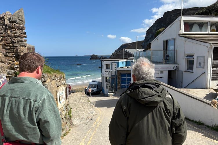 Friends of the Dart member, Rob Worthington, deep in discussion with Sir John Cunliffe at a recent meeting hosted by Surfers Against Sewage. 