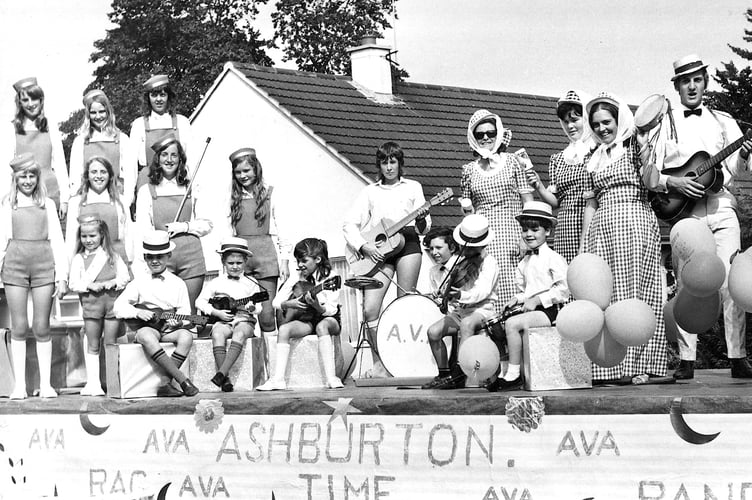 Ashburton A.V.A. Rag Time Band from Ashburton Carnival parade in July 1971