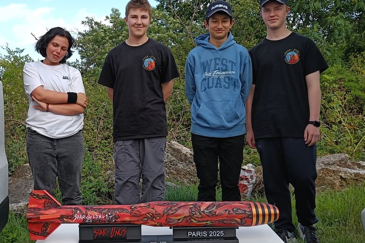 Star Lings team captain Kaya Surman with Sammy Porter, Keith Edwards and Tom Porter are competing in the International Youth Rocketry Challenge in France