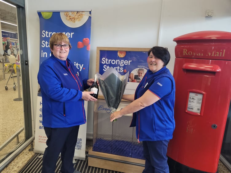 Janette Parker hands over the reins to Bev Perrins as community champion at Tesco Newton Abbot
