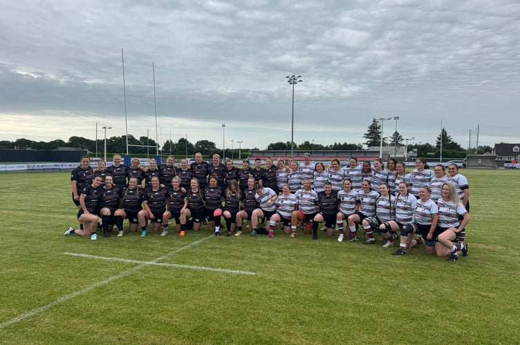 Shawna Ball with the women who played in the world record breaking rugby game