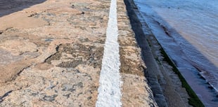 Rail company paints 'experimental' white safety line on sea wall 