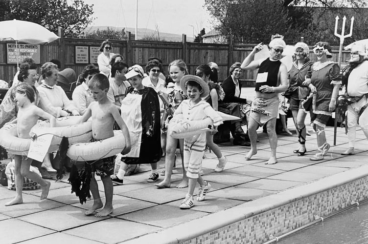 Fancy dress parade for the opening of Kingsteignton Swimming Pool in May 199