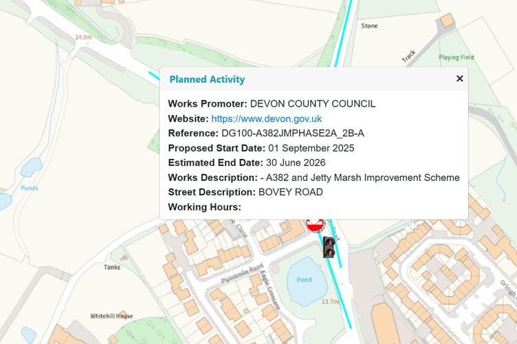 BoveyTraceyRoadA382closure