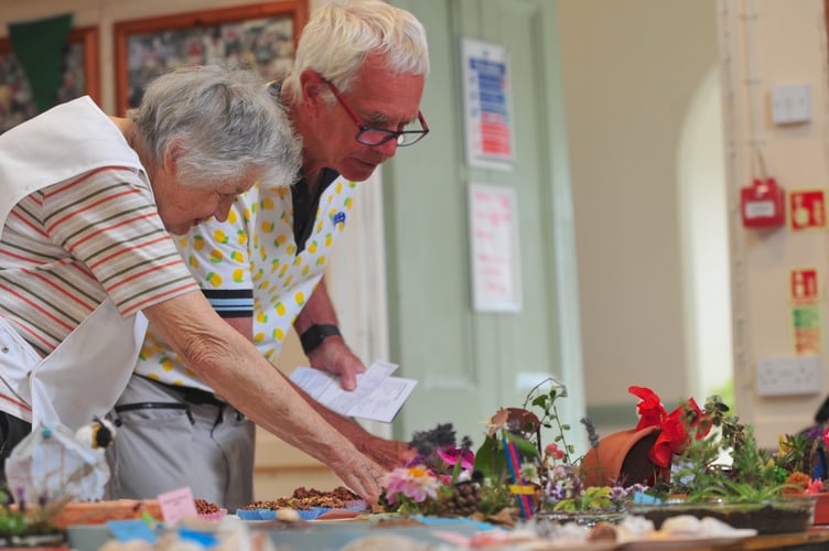 Highweek Village Show. Scrutinising the exhibits