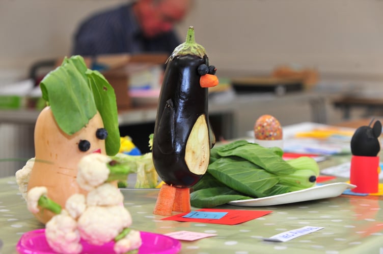 Highweek Village Show. Characters created from fruit and vegetables