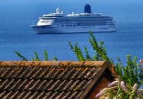 P&O cruise ship Aurora anchors off Teignmouth