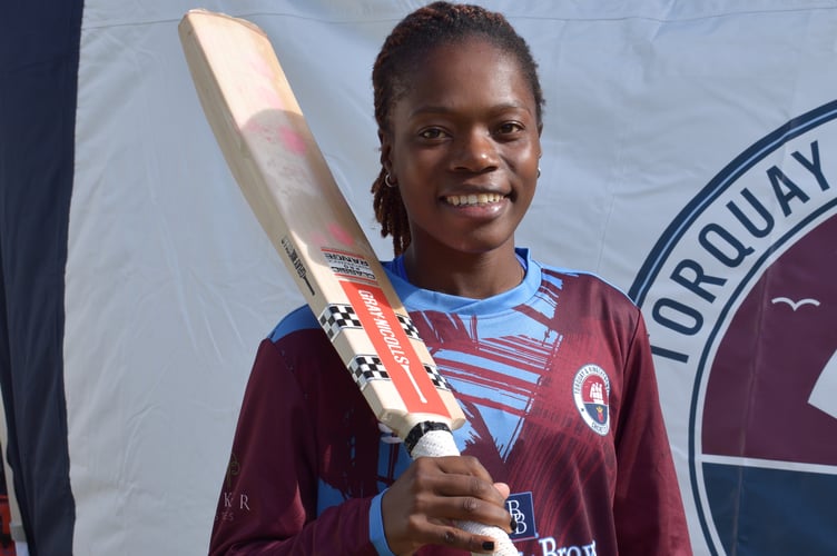 Zimbabwean under-19 starlet Adel Zimunu, who has started women's and girls' coaching workshops at Torquay & Kingskerswell CC