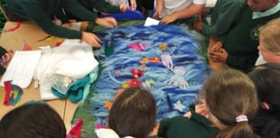 Teignmouth pupils craft coral reef felt art