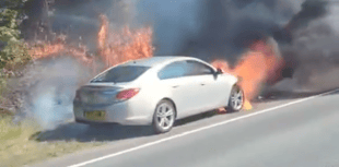 Engine bay destroyed as crews tackle Penn Inn car fire 
