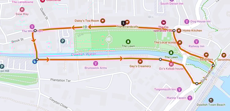 Course for Dawlish Grand Prix. Photo Dawlish Town Council