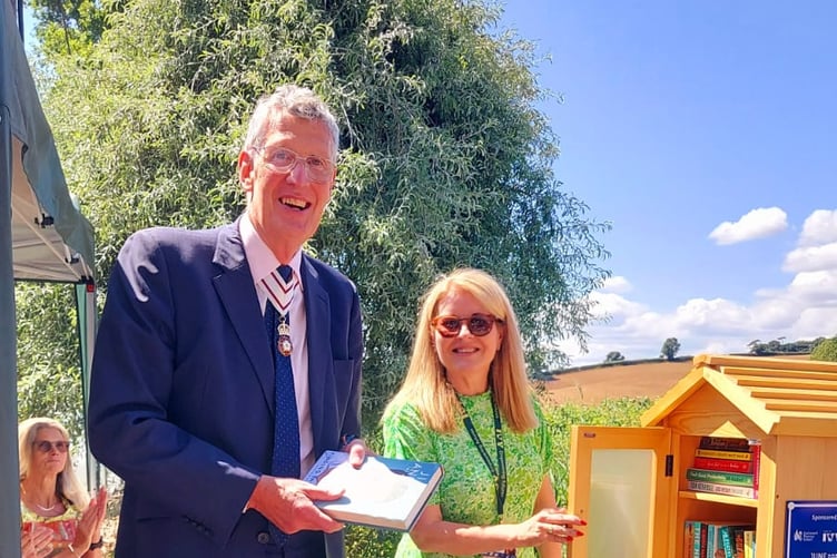 Cockwood's community library being officially opened by the Lord Lieutenant of Devon, David Fursdon