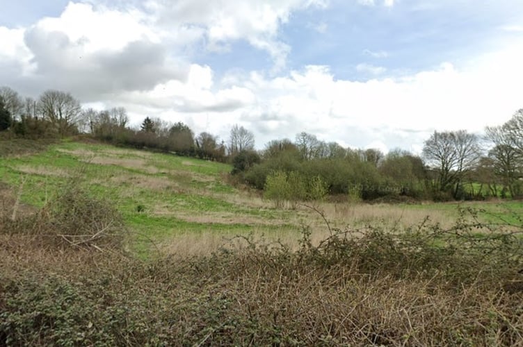land earmarked for houses near Seale Hayne. Photo Google Street View 