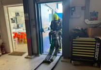 Dawlish Firefighters Practise  Drills at Local Business