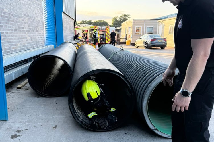 Training for firefighters in Dawlish. Photo Dawlish fire station
