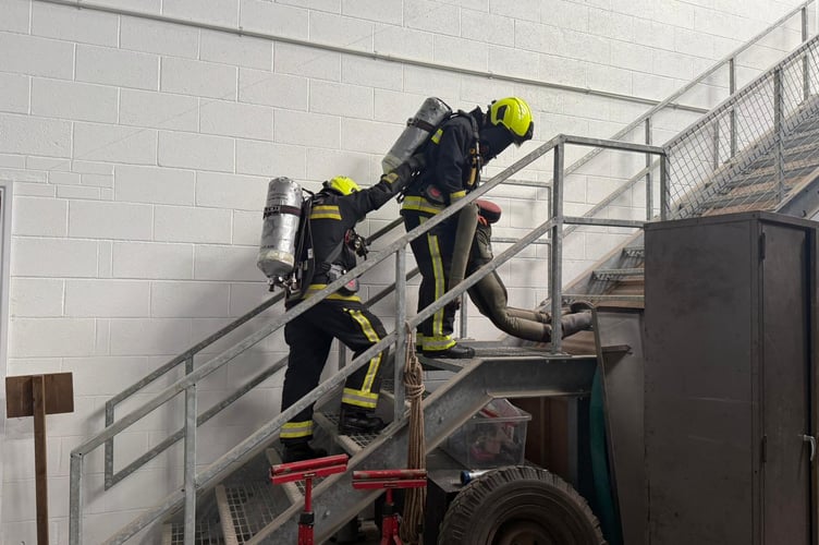 Breathing apparatus training for Dawlish fire crew. Photo Dawlish fire station