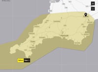 Yellow weather warning issued for Devon