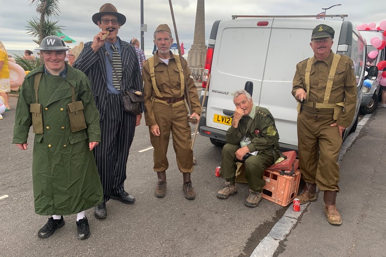 Photograph by Viv Wilson.  Dad’s Army entry Teignmouth Carnival 2023