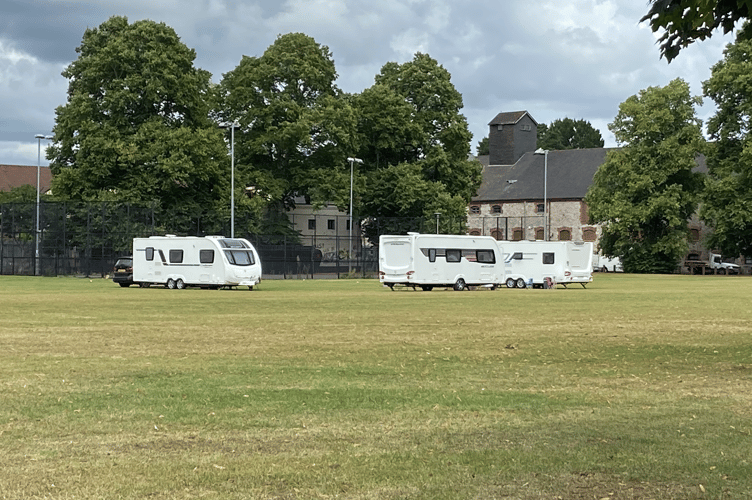 Three caravans have set up in Osbourne Park less than a week after an encampment was moved on 