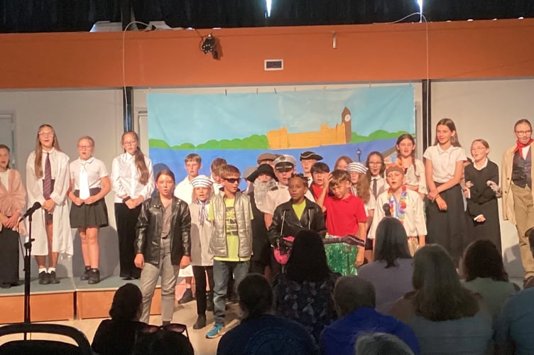 Year 6 pupils at Teignmouth Primary School performed Darwin Rocks!
