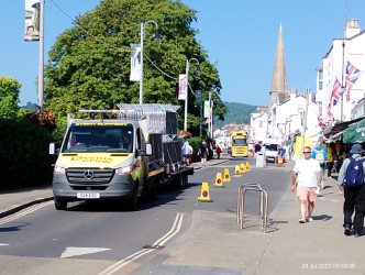 Preparations for the Dawlish Grand Prix earlier today. Photo Dawlish Town Council