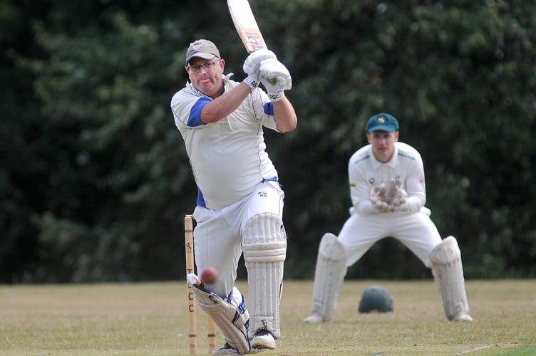 Devon Cricket League C Division West.  Teignmouth & Shaldon1st XI versus South Devon 1st XI. South Devon's Richard Beaumont on his way to a half century