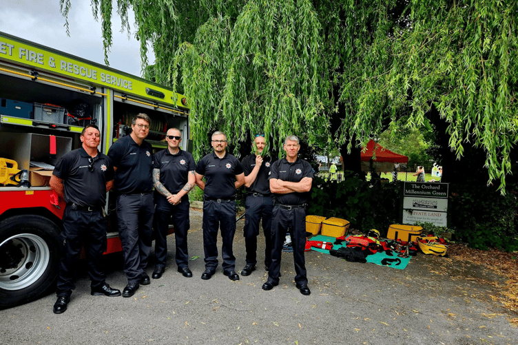 Buckfastleigh's fire-fighters recently attended the town's 'Water Day' to discuss water safety and how they deal with water related incidents.