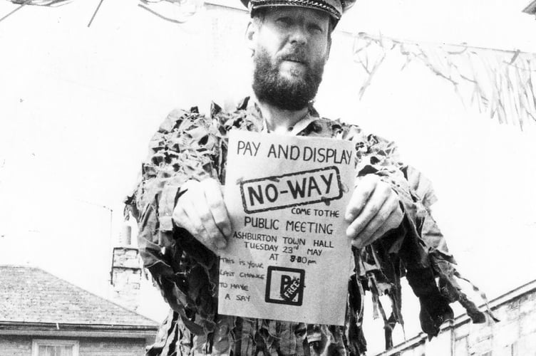Paying for parking was a sticky issue in May 1989 - and here's Ashburton resident Mark Gibbons putting his view across back in May 1989