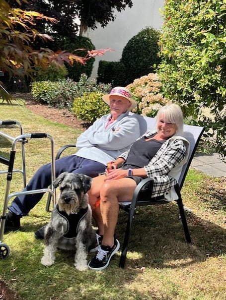 Resident John Wood and team member Ann Milford.  Photo White House Care Home 