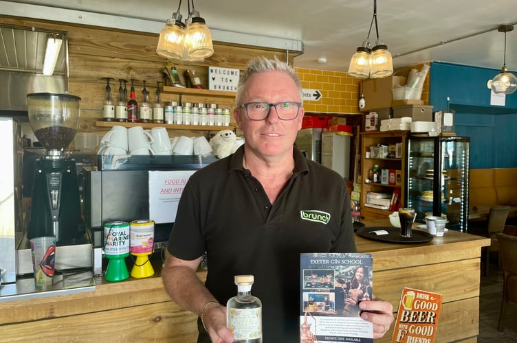 Brunch owner Dave Hadcroft with the bespoke avocado and lime Brunch gin
