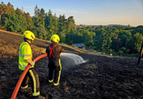 Fire crew help save tree after compost heap sparks field fire
