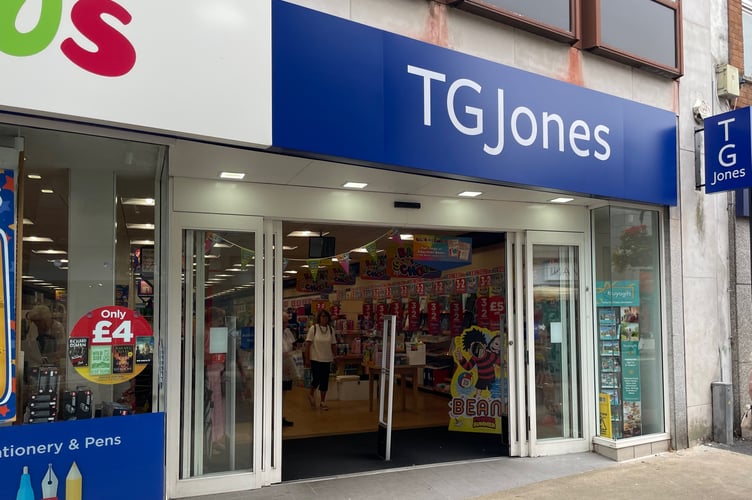 Goodbye WH Smith, hello TG Jones on Courtenay Street Newton Abbot August 2025