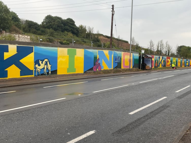 Kingskerswell hoarding mural by Szabotage