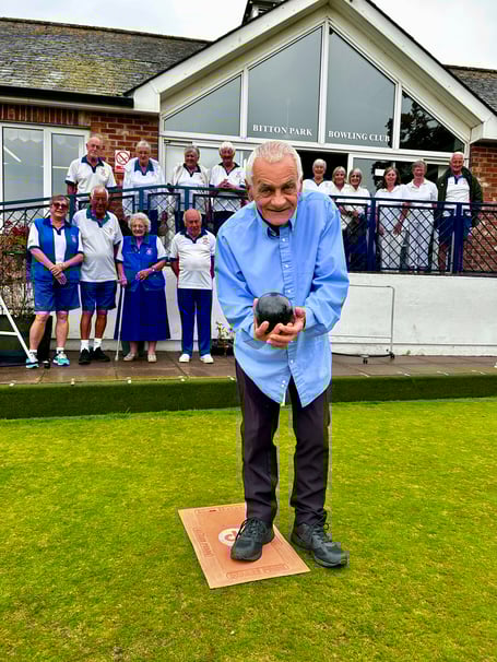 Jim Harvey has the full support of Bitton Park Bowls Club as he takes on his fundraising challenge.