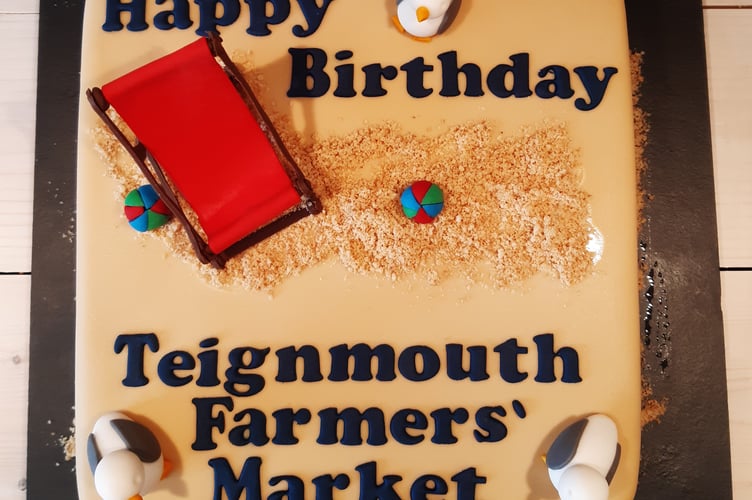 Teignmouth Farmers' Market birthday cake 