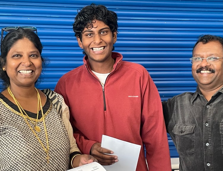 Dawlish College GCSE Results 2025 Daniel Devadhas and parents