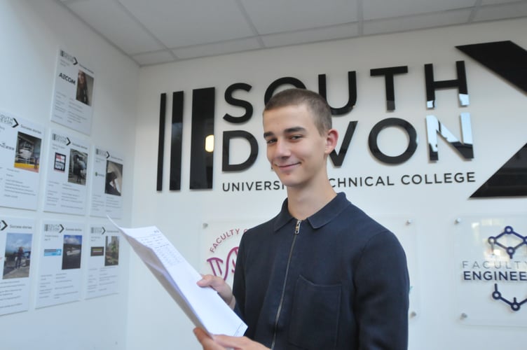 GCSE Levels results day at the South Devon University Technical College in Newton Abbot
Edward Taplin will be continuing his studies at SDUTC