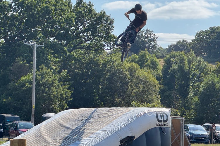 BMX action in the main ring at Chagford Show.  AQ 1095
