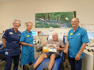 Newton Abbot pensioner's platelet donation milestone 